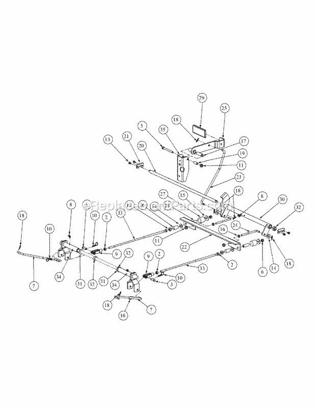 Brake Assembly Diagram and Parts List for M54-HN 53BB5ETW750-24-HP Cub Cadet Lawn Tractor